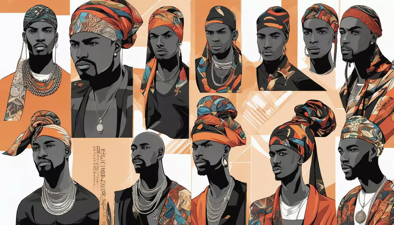 Multiple style of orange durags