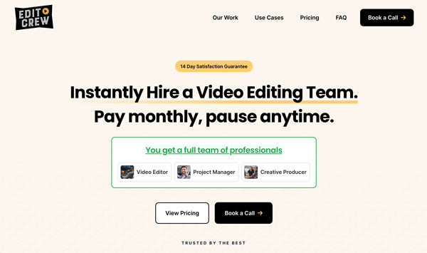 Edit Crew website homepage