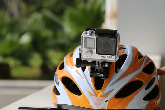 GoPro on bicycle helmet