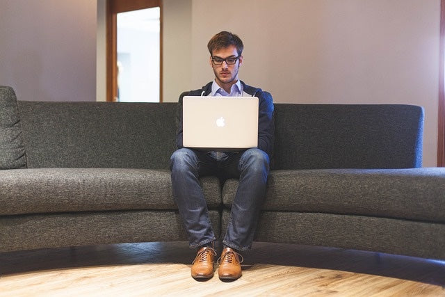 Man editing on his computer