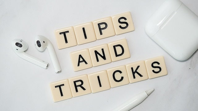 Tips and Tricks spelt out with letter blocks