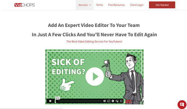 VidChops website homepage