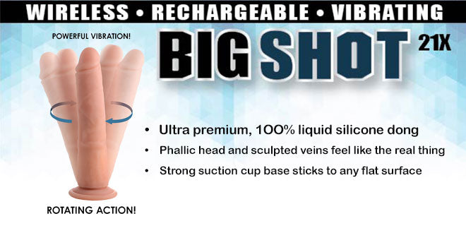 Big Shot 8 inch Rotating Rechargeable Dildo