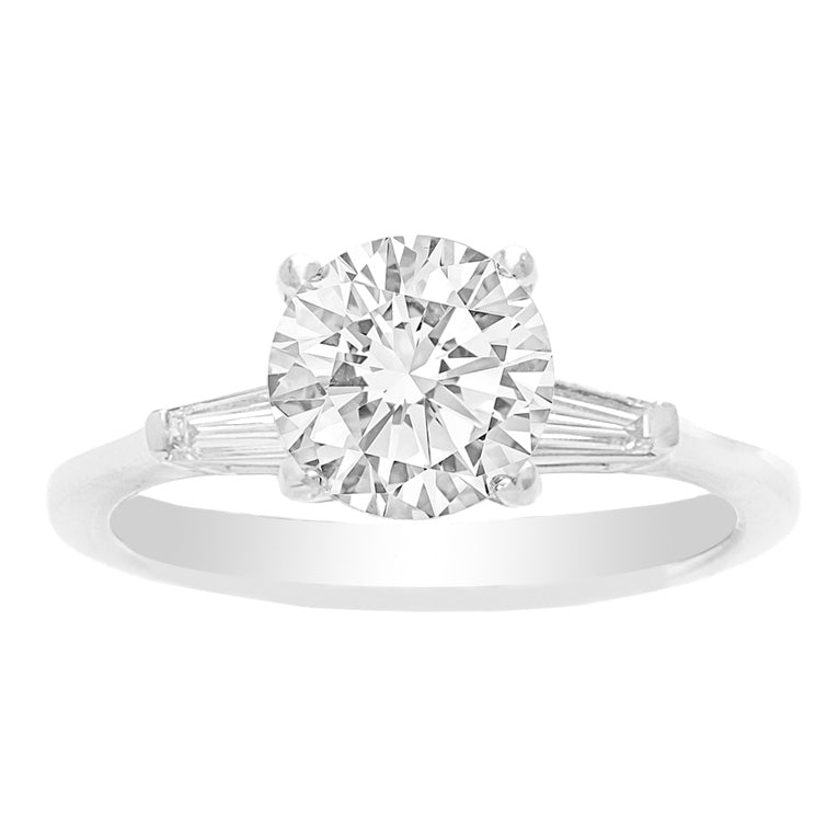 Custom Classic Engagement Ring in 14K white gold