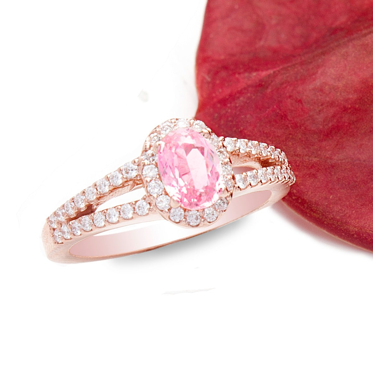 Pink Sahhpire Diamond Engagement Ring