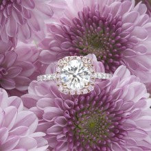Natural Pink Halo Diamond Ring