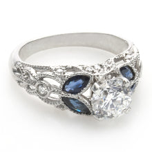 Custom 4 Blue sapphire marquise Ring