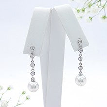 Pearl Diamond Drop Earrings