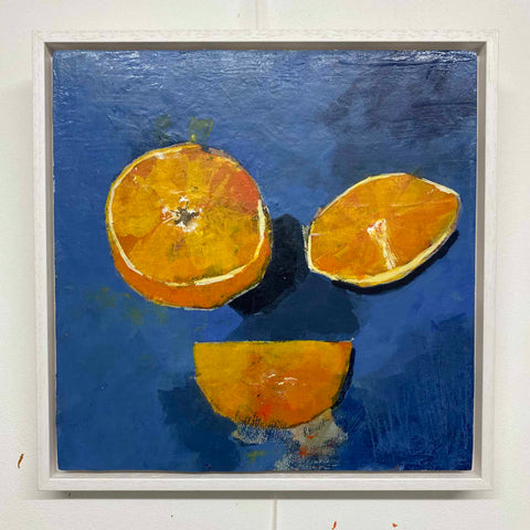 Cheeky Orange Painting Framed - Winking Orange by Rebecca Hurst Artist