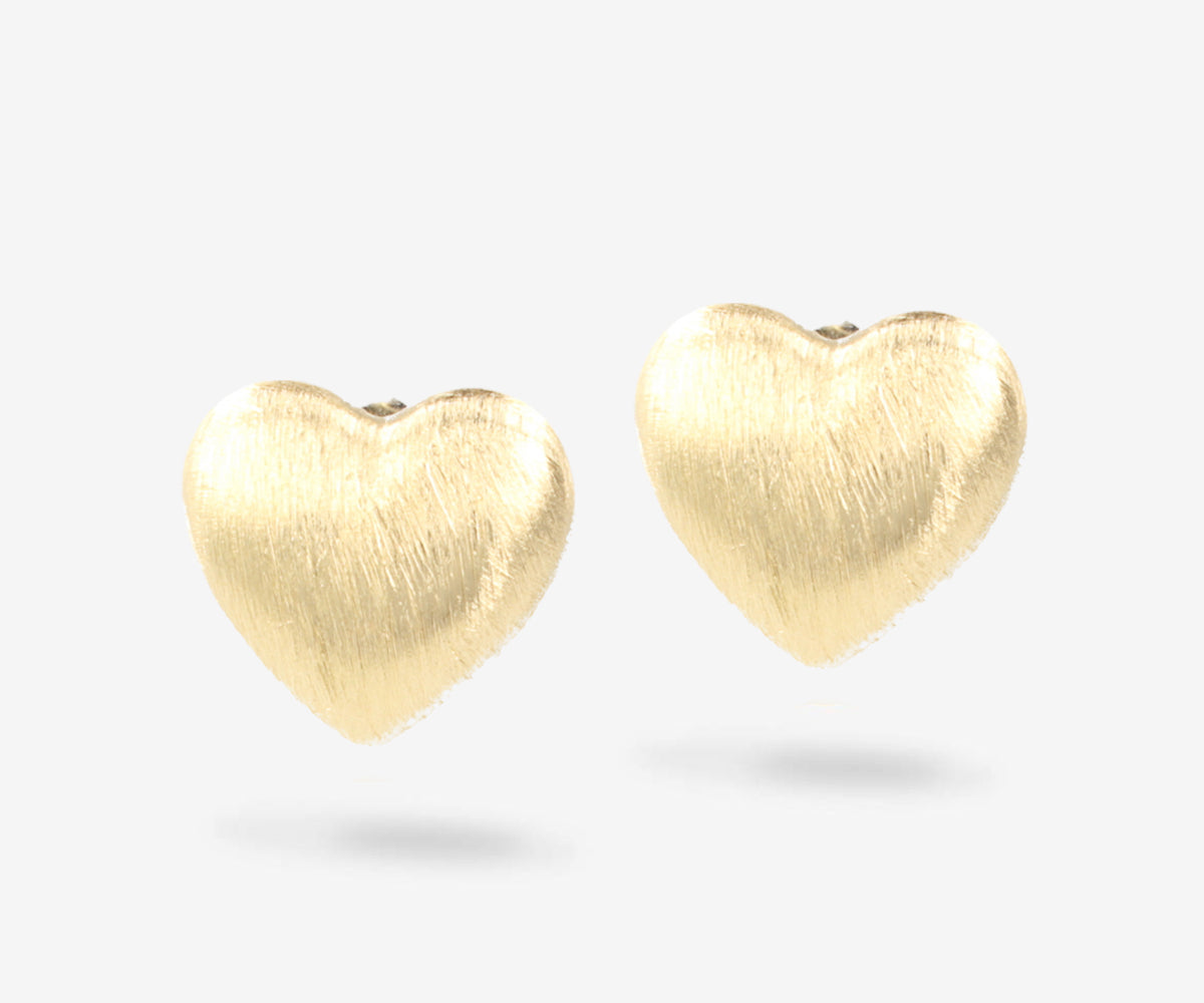 Brushed Heart - Ohrstecker vergoldet 18k 