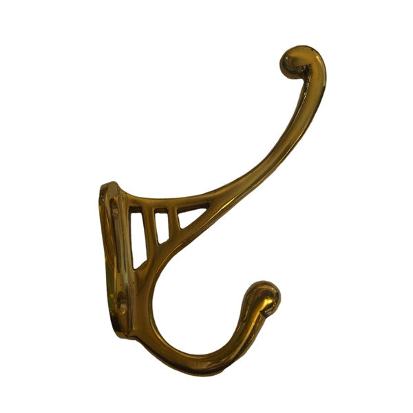 Decorative Brass Coat Hook, Double – Restoration Supplies