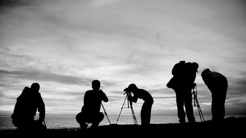Photographers outside training