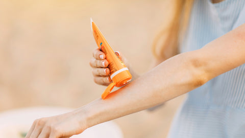 applying sunscreen