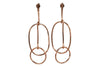stud gold plated earrings, two mobile circles
