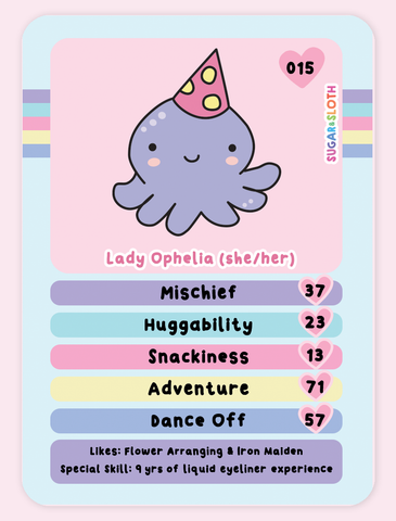 Collectable kawaii character cards