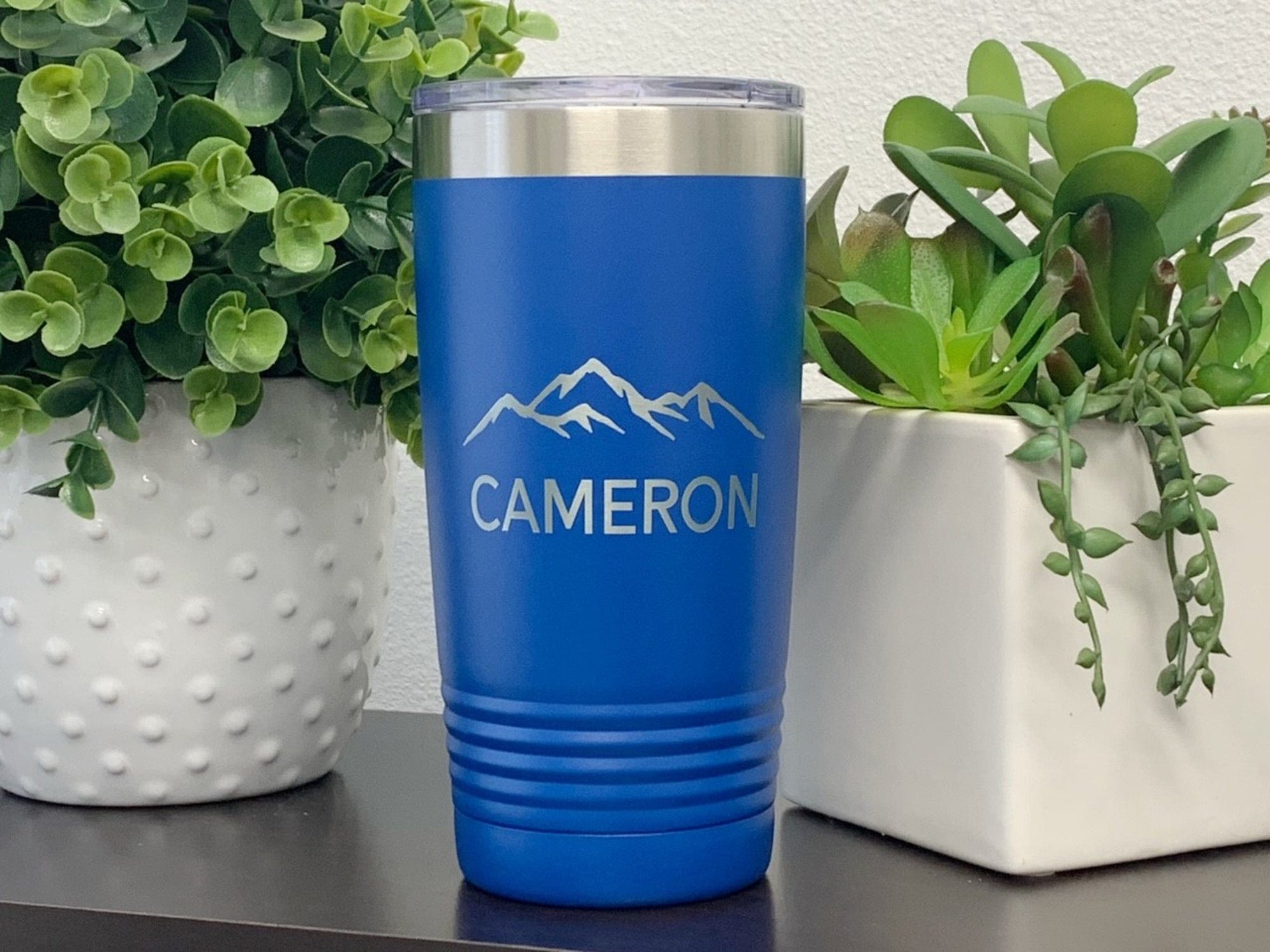 Hiking Tumbler With Trees And Mountain, Camping Tumbler