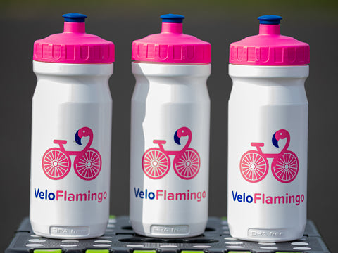 VeloFlamingo Water Bottle Bidon White Pink Hydration