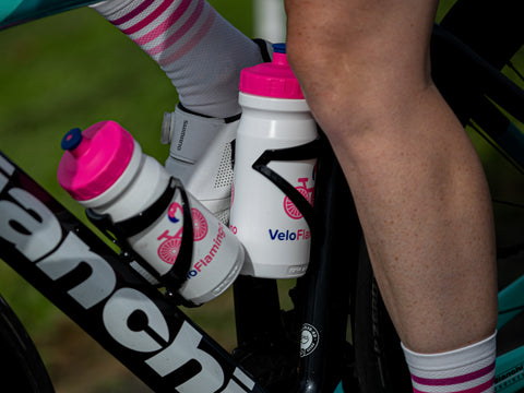 VeloFlamingo Water Bottle Bidon Female Cycling Hydration Pink White