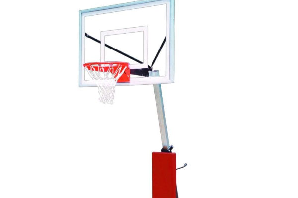 First Team Fury Portable Basketball Hoop with red base for easy identification.