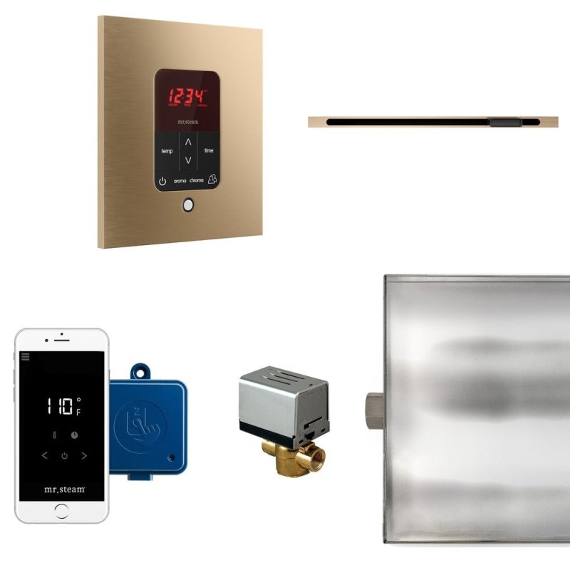 Mr. Steam Butler Linear Steam Shower Control Package with iTempoPlus Control and Linear SteamHead Square