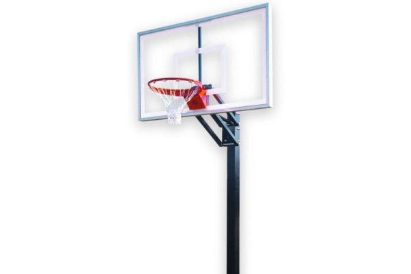 First Team Champ In-Ground Adjustable Basketball Hoop - red rim