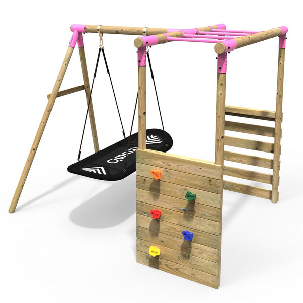 Rebo Monkey Bar Extension Kit for Round Wood Frames - Pink