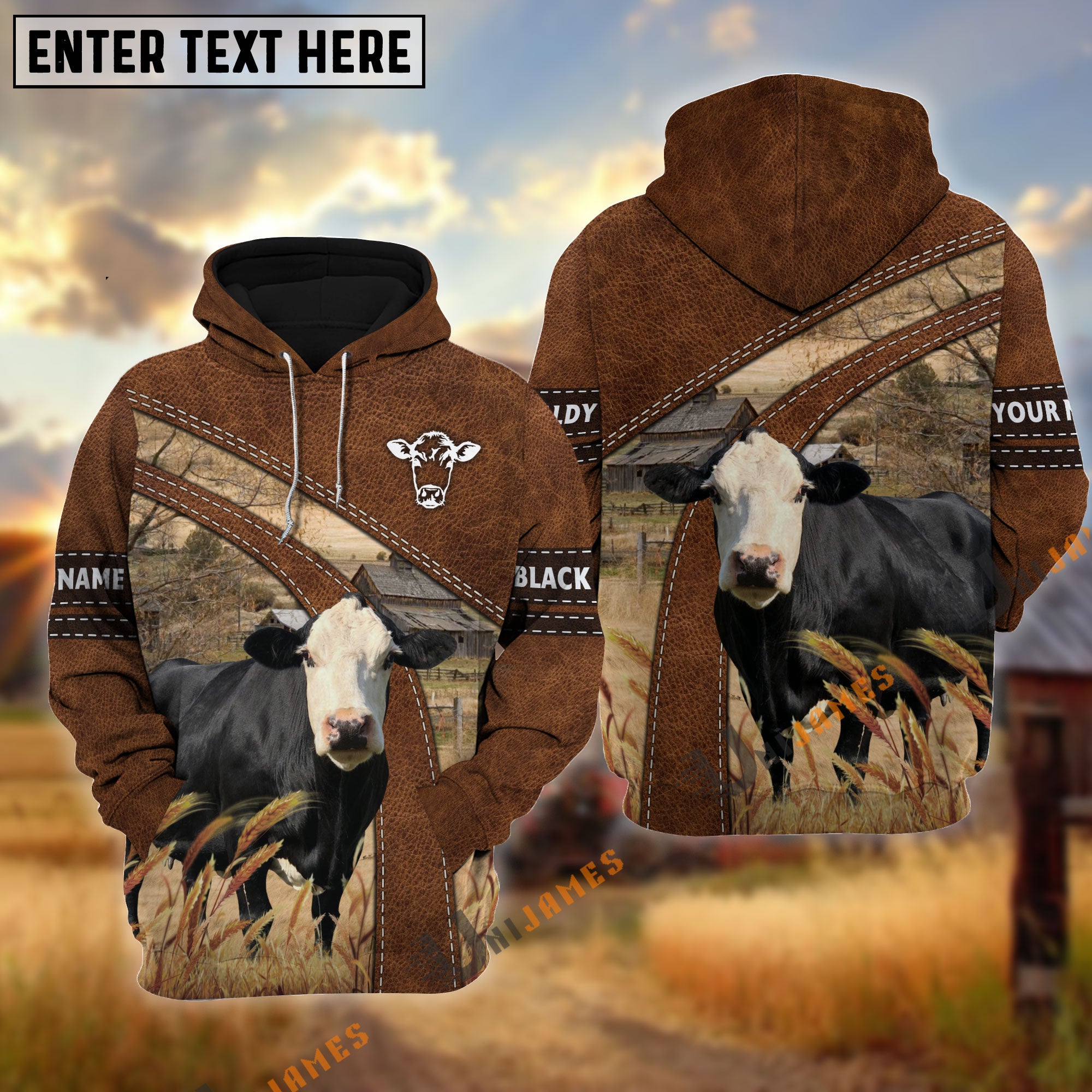 Uni Black Baldy Custom Name On Sleeve 3D Hoodie