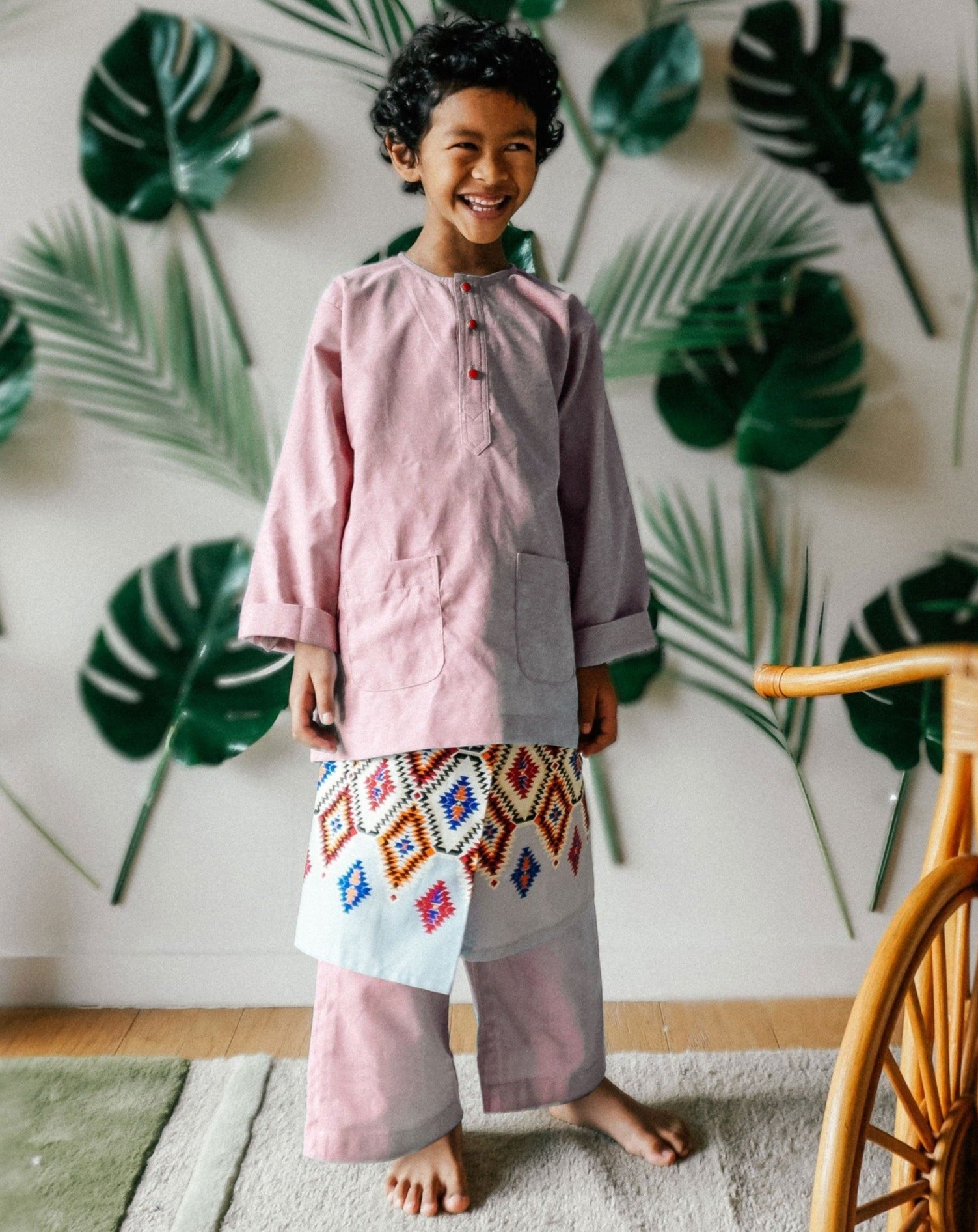 Kids Baju  Melayu 6Y 7Y Maroon Zoo For People 