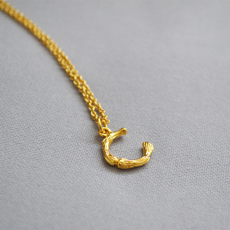 椰子海經典英文字母金色項鍊 ALPHABET INITIAL GOLD NECKLACE.JPG