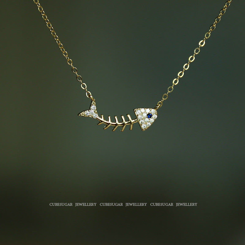 天生壞到魚骨子裡鎖骨鍊 Fish Bone Necklace