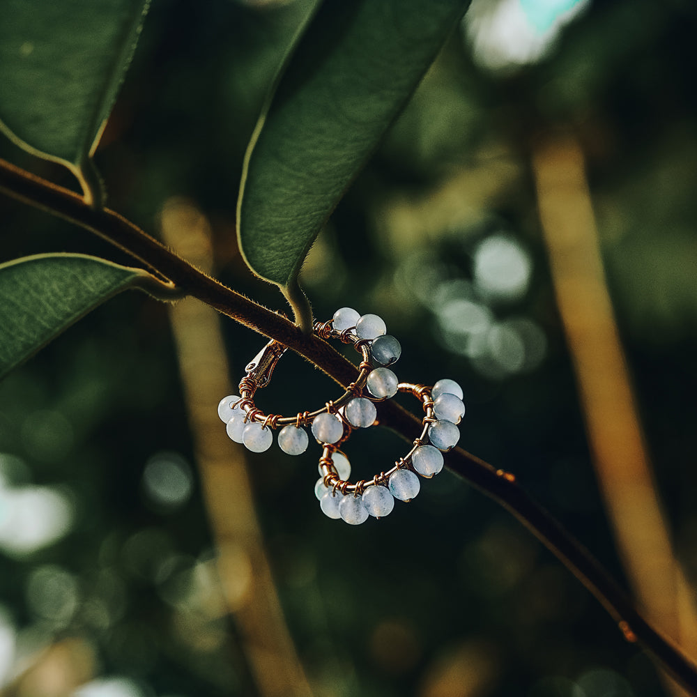 藍色憂鬱耳環 AQUAMARINE HOOP EARRINGS.jpg