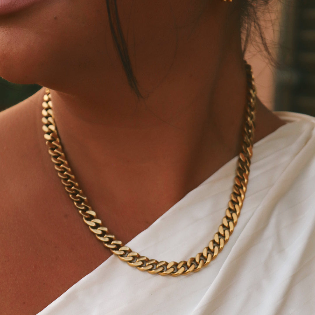 Gold Paperclip Chain Lock Necklace By Virtue – Bella Vita Gifts