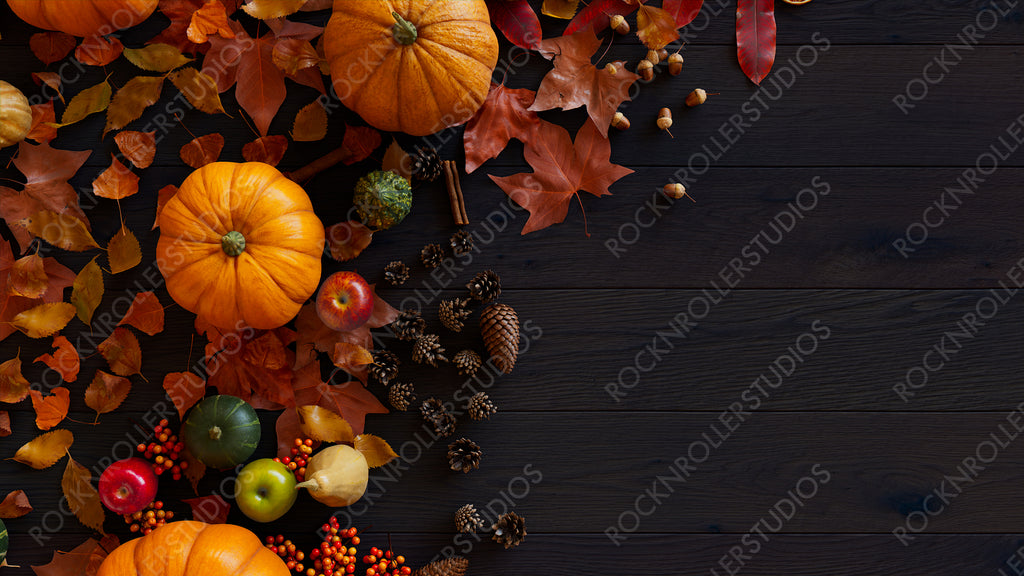 fall leaves and pumpkins wallpaper