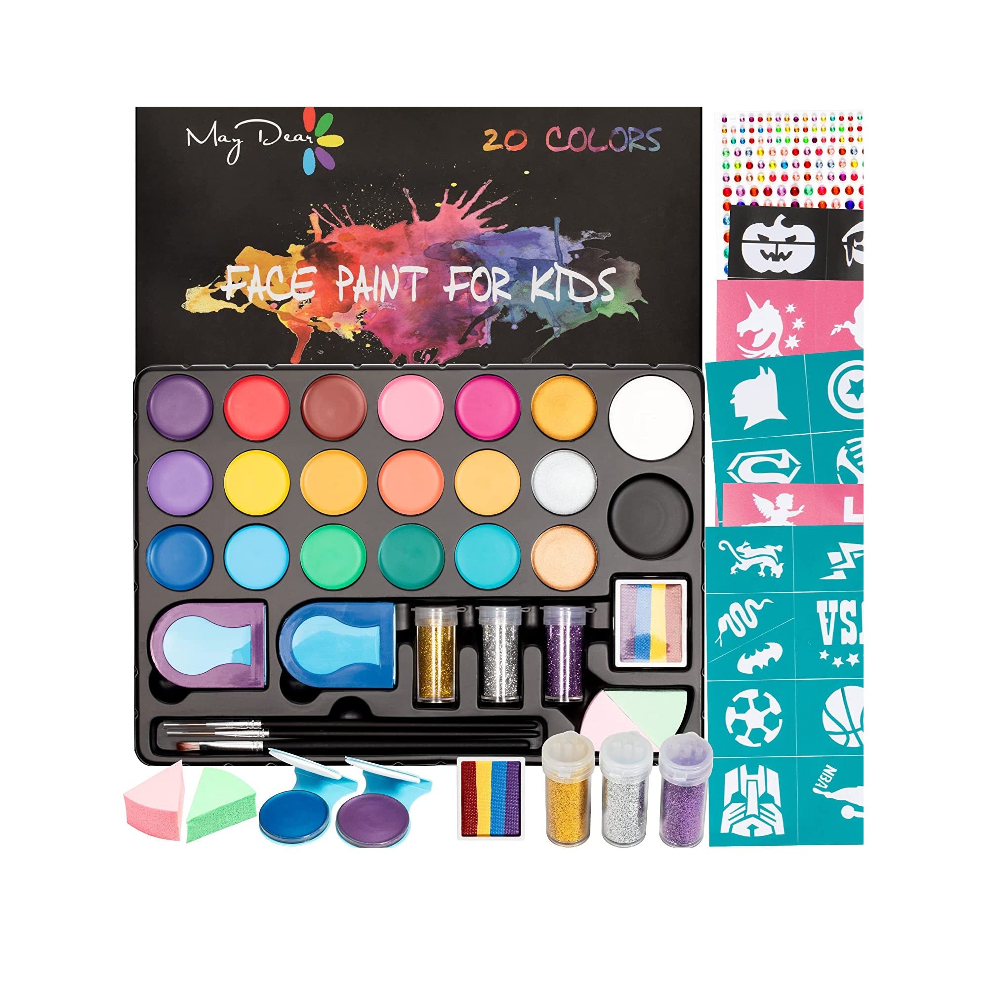 Maydear Face Paint Kit for Kids, 10 Color Safe and Non-Toxic Face Painting  Kits, Professional Face Painting Supplies 