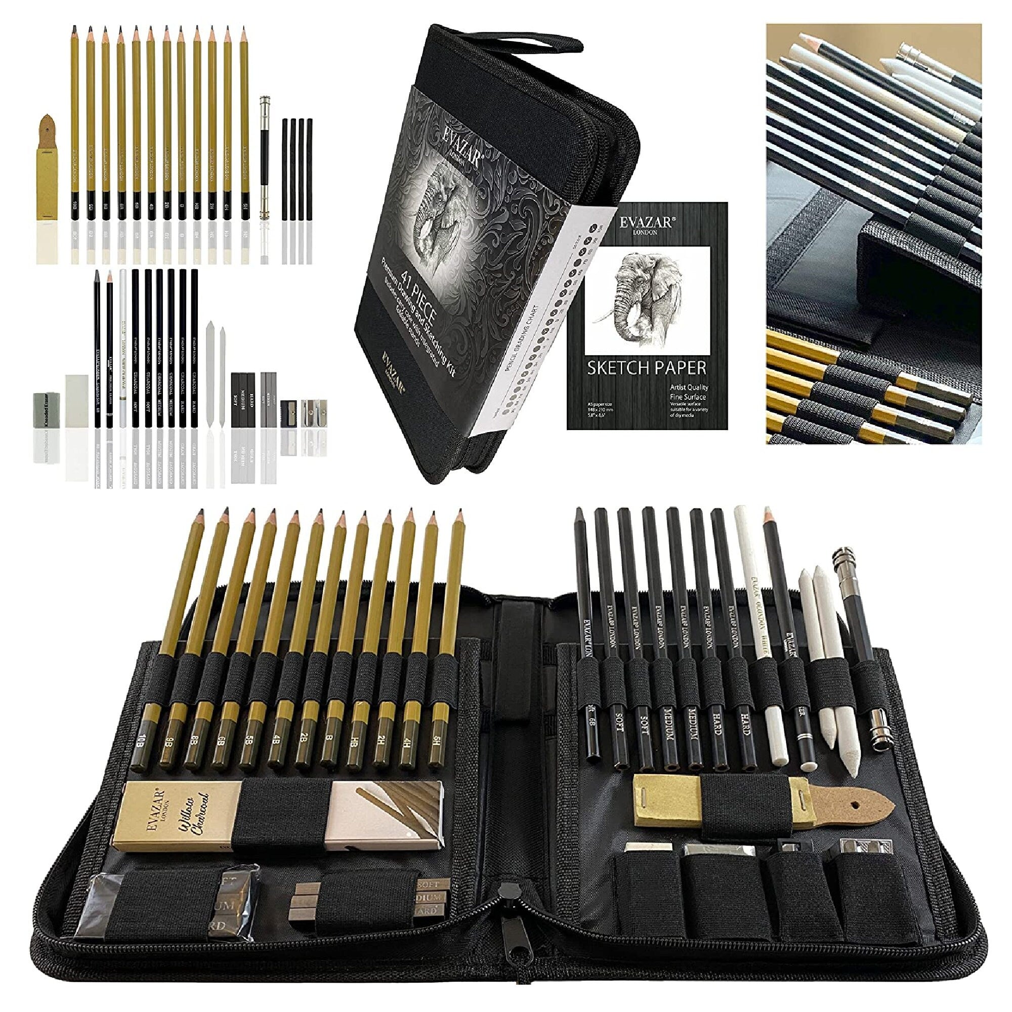 Tamata Professional Drawing Sketching Pencil Set 12 Pieces Art Drawing  Graphite