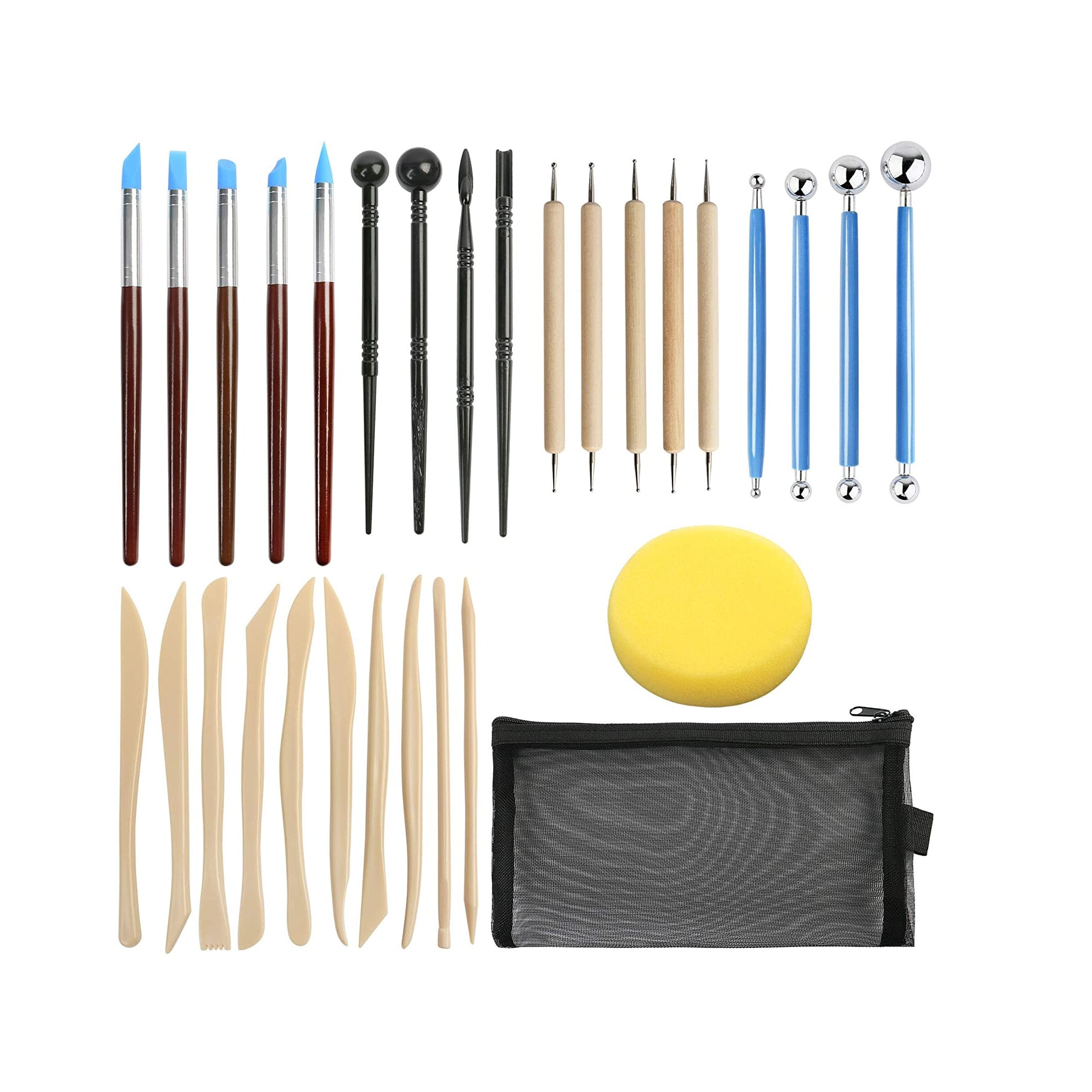 Outus 10 Pieces Plastic Clay Tools Ceramic Pottery Tool Kit for Shaping and Sculpting (Assorted Colors)