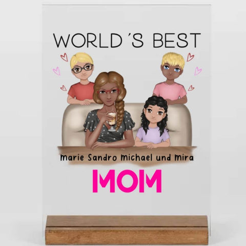 Beste Mama der Welt Geschenk - Worlds best mom - Acryl Adventure - besondere geschenke für mama