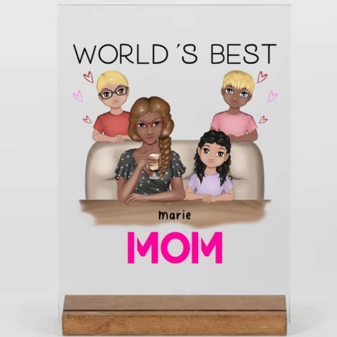 Beste Mama der Welt Geschenk - Worlds best mom - Acryl Adventure - Individualisierte geschenke