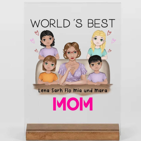 Beste Mama der Welt Geschenk - Worlds best mom - Acryl Adventure - geschenke für die beste mama