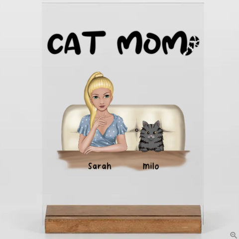 Cat mom - Personalisierte Geschenke für Katzenliebhaber- Acryl - Adventure - 1 Katze