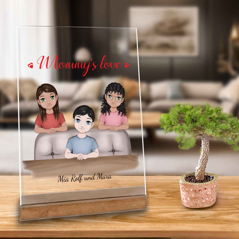 Geburtstags Geschenk für Mama - Mommys love - Dekoration für das Wohnzimmer neben einer Pflanze