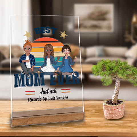 Geschenk beste Mama - Dekoration im WOhnzimmer neben einer Pflanze