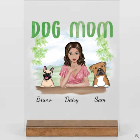 Geschenk für Hundemam - Dog mom - Personalisierte Geschenke - schwarze Haare - zwei Hunde