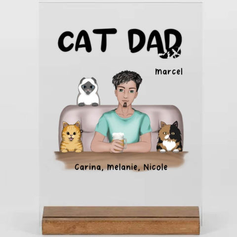 Geschenk für Katzenpapa - Cat dad - Acryl Adventure - Personalisierte Geschenke