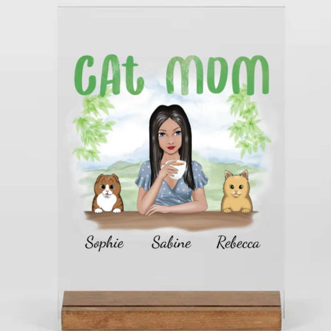 Katzen Geschenke für Frauen - Cat mom - Acryl Aventure - Geschenk individualisieren