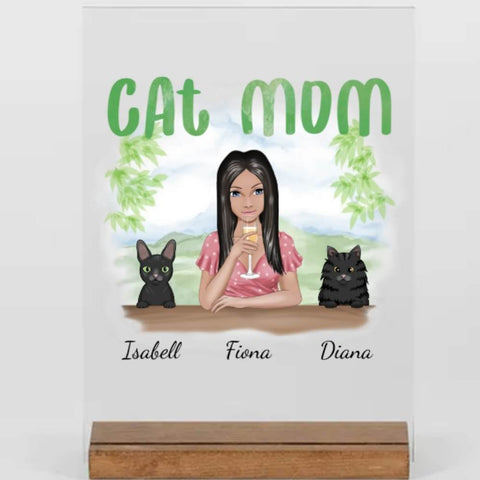 Katzen Geschenke für Frauen - Cat mom - Acryl Aventure - Persönliche Geschenke verschenken