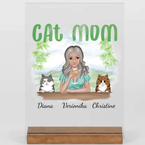 Katzen Geschenke für Frauen - Cat mom - Acryl Aventure - Einzigartige Geschenkidee