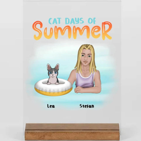 Katzenpapa Geschenk als Erinnerung - Cat days of summer - Individuelle Geschenke - Acryl Adventure