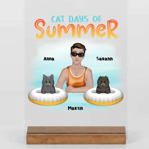 Katzenpapa Geschenk als Erinnerung - Cat days of summer - Geschenk individualisieren - Acryl Adventure
