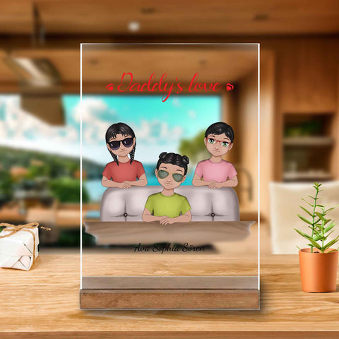 Papa Geschenk - Daddys love - Dekoration für das Wohnzimmer auf einem Holztisch